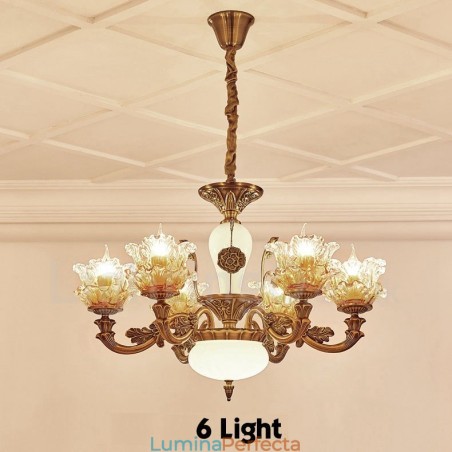 Candelabru din metal tradițional clasic integrat cu 6 lumini Candelabru din metal tradițional clasic integrat cu 6 lumini