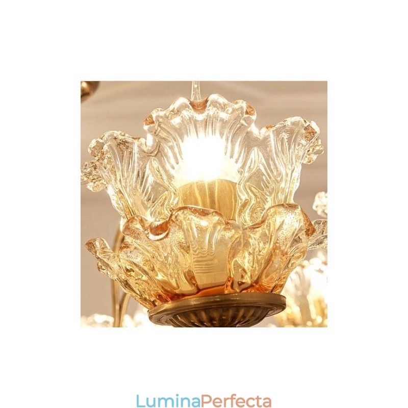 Candelabru din metal tradițional clasic integrat cu 6 lumini