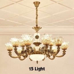 Candelabru din metal tradițional clasic integrat cu 15 lumini