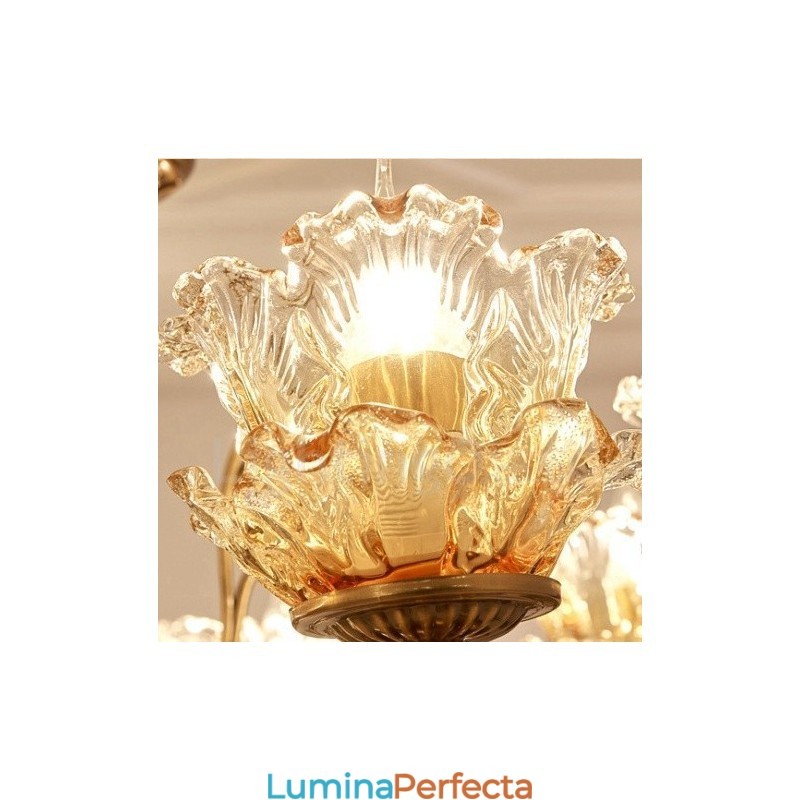 Candelabru din metal tradițional clasic integrat cu 15 lumini