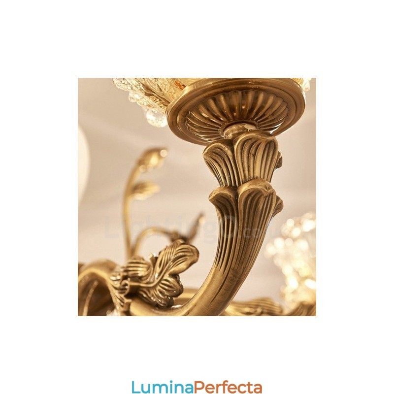 Candelabru din metal tradițional clasic integrat cu 15 lumini