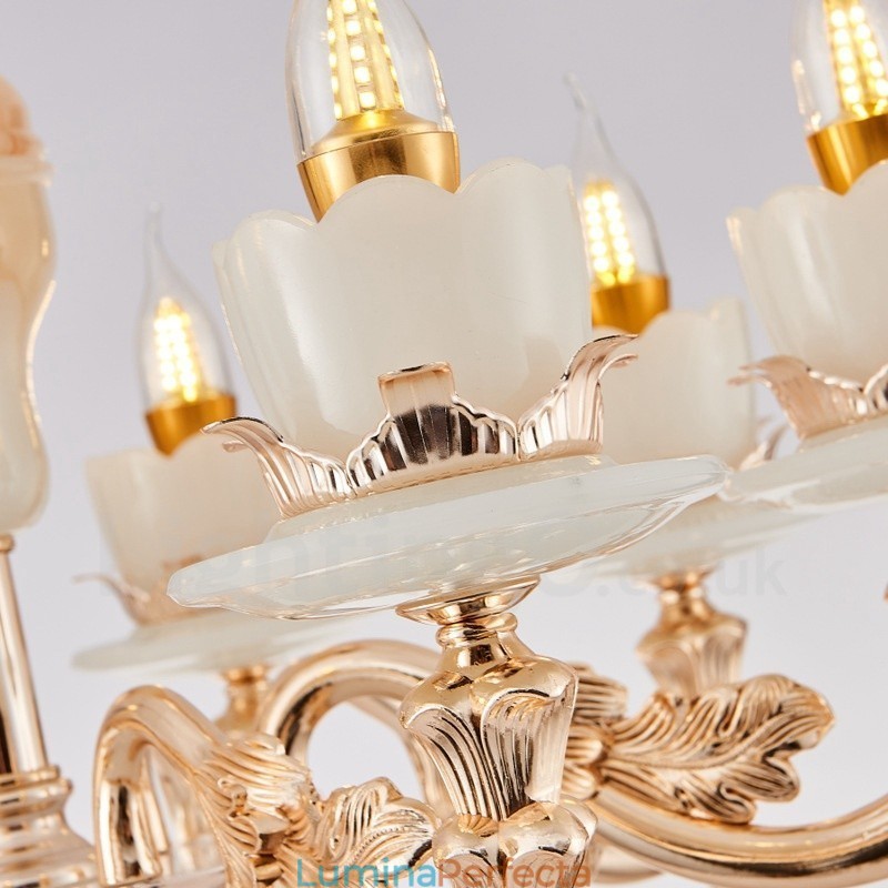 Candelabru din metal tradițional clasic integrat cu 6 lumini
