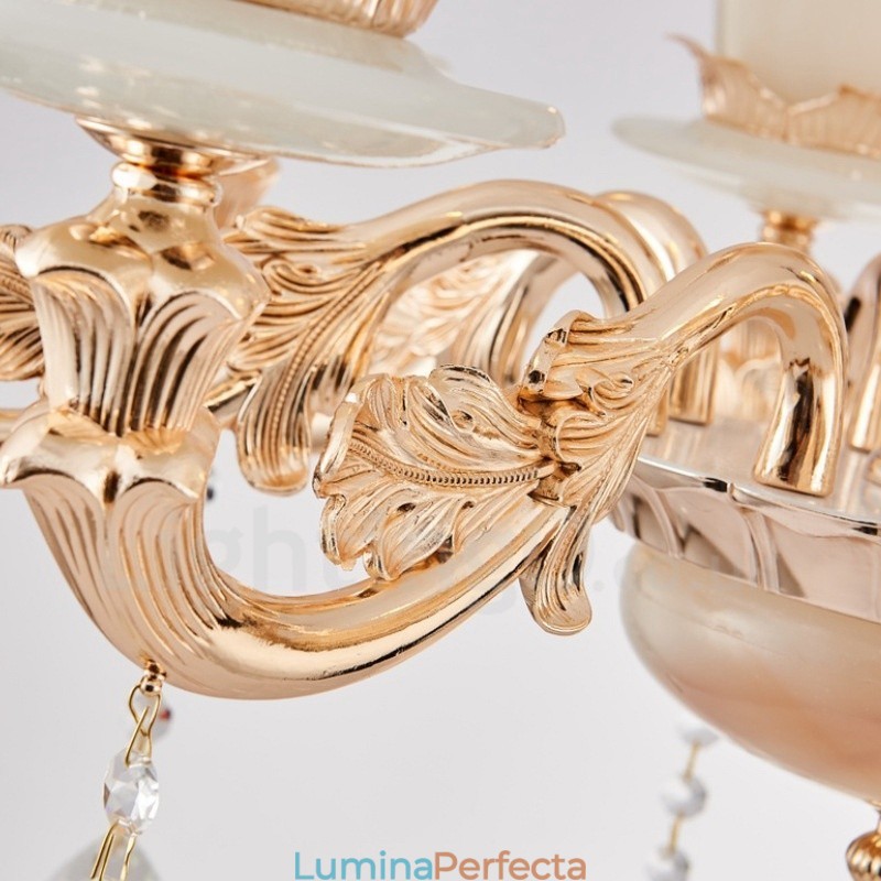 Candelabru din metal tradițional clasic integrat cu 6 lumini