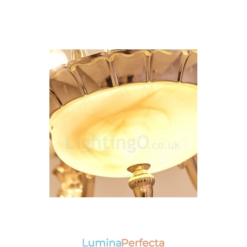Candelabru din metal tradițional clasic integrat cu 6 lumini