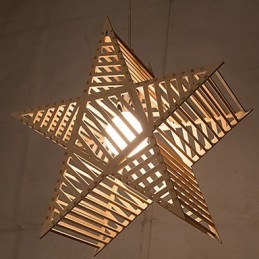 Candelabru din lemn Star cu cinci colțuri de epocă