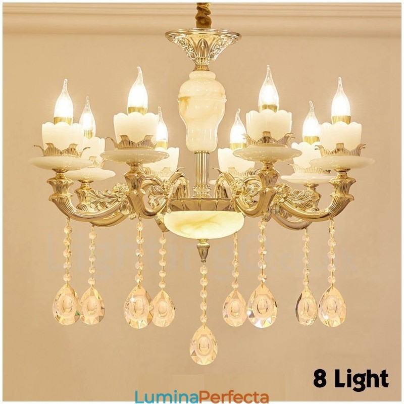 Candelabru din metal tradițional clasic integrat cu 8 lumini