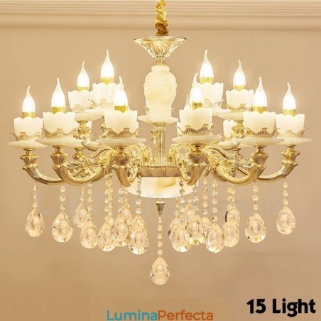Candelabru din metal tradițional clasic integrat cu 15 lumini Candelabru din metal tradițional clasic integrat cu 15 lumini