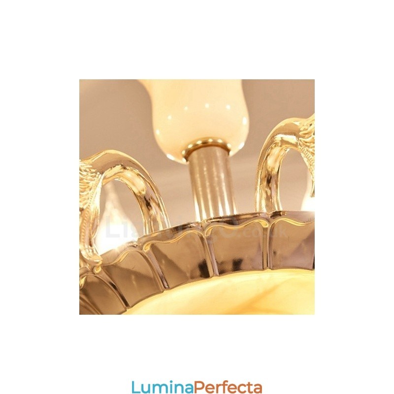 Candelabru din metal tradițional clasic integrat cu 15 lumini
