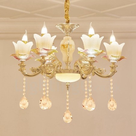 Candelabru din metal tradițional clasic integrat cu 6 lumini Candelabru din metal tradițional clasic integrat cu 6 lumini