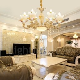 Candelabru din metal tradițional clasic integrat cu 6 lumini
