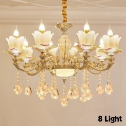 Candelabru din metal tradițional clasic integrat cu 8 lumini
