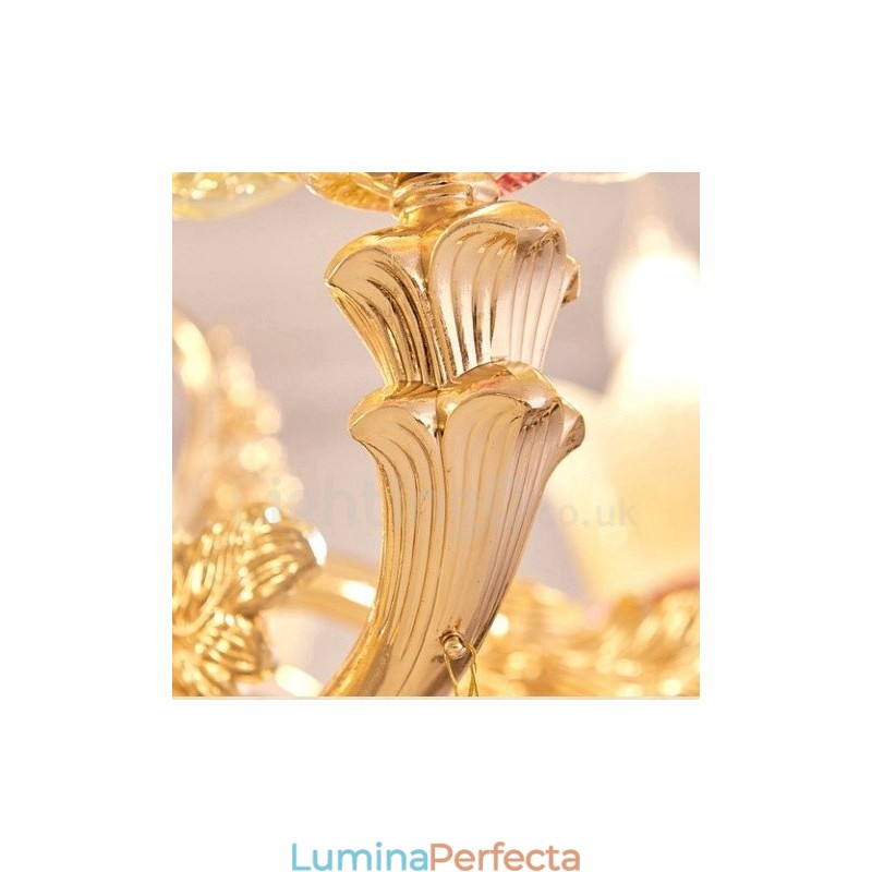 Candelabru din metal tradițional clasic integrat cu 15 lumini