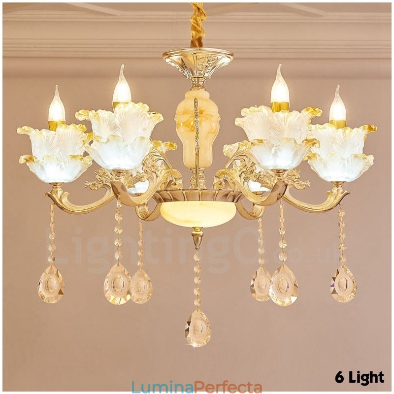 Candelabru din metal tradițional clasic integrat cu 6 lumini
