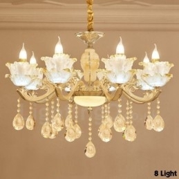 Candelabru din metal tradițional clasic integrat cu 8 lumini