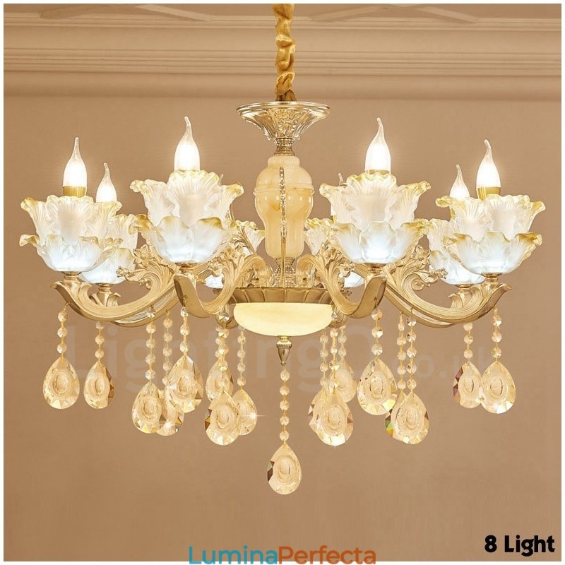 Candelabru din metal tradițional clasic integrat cu 8 lumini