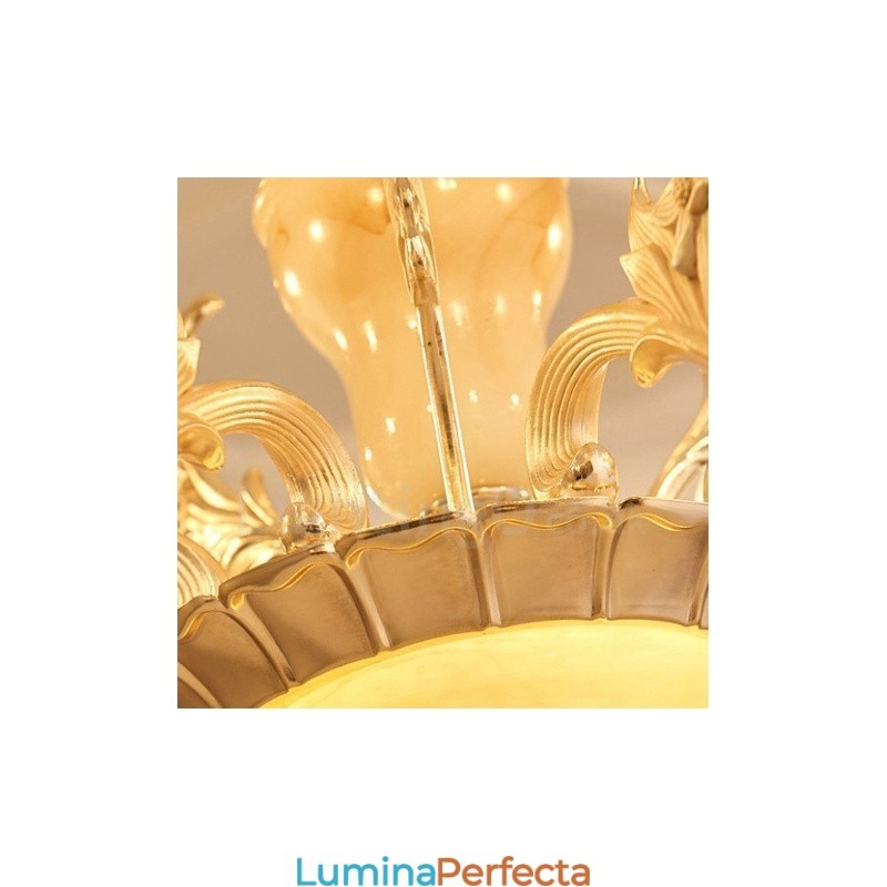 Candelabru din metal tradițional clasic integrat cu 15 lumini