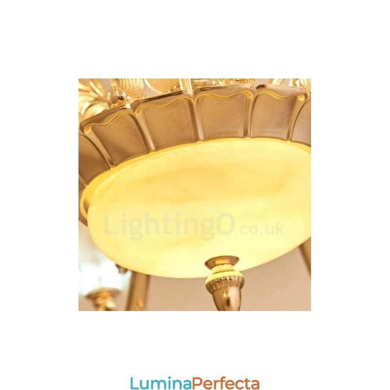 Candelabru din metal tradițional clasic integrat cu 15 lumini