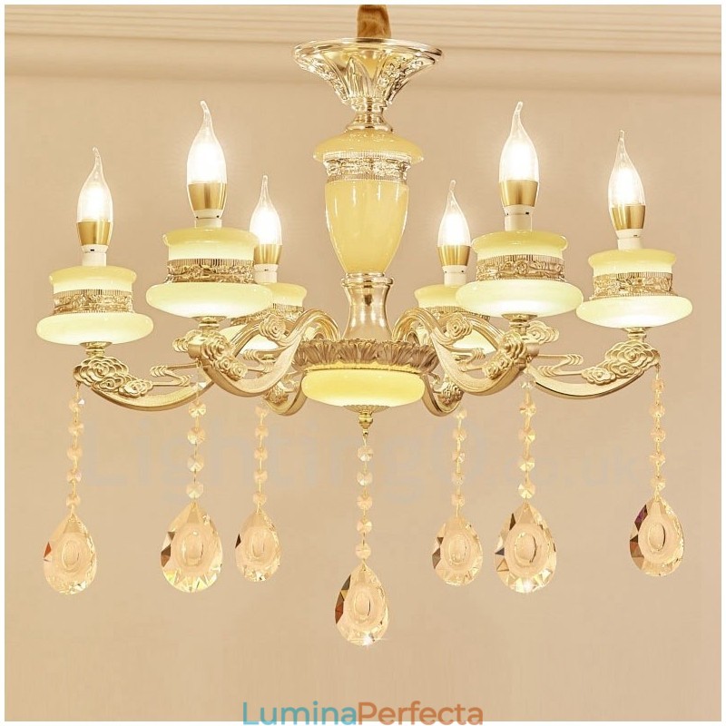 Candelabru de lux tradițional clasic integrat din metal cu 6 lumini