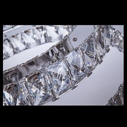 Lampă suspendată Iluminare modernă Alb cald trei inele D204060 Plafoniere mari de cristal K9 transparente D204060