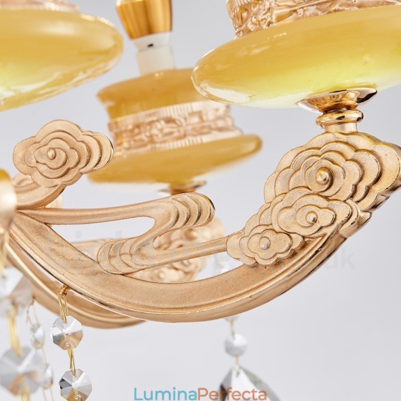 Candelabru de lux tradițional clasic integrat din metal cu 6 lumini