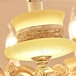 Candelabru de lux tradițional clasic integrat din metal cu 6 lumini