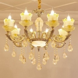 Candelabru din metal tradițional clasic integrat cu 8 lumini