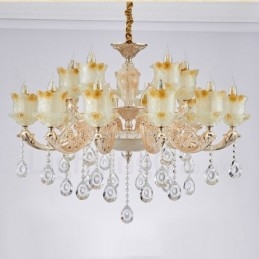 Candelabru din metal tradițional clasic integrat cu 15 lumini