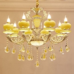 Candelabru din metal tradițional clasic integrat cu 8 lumini