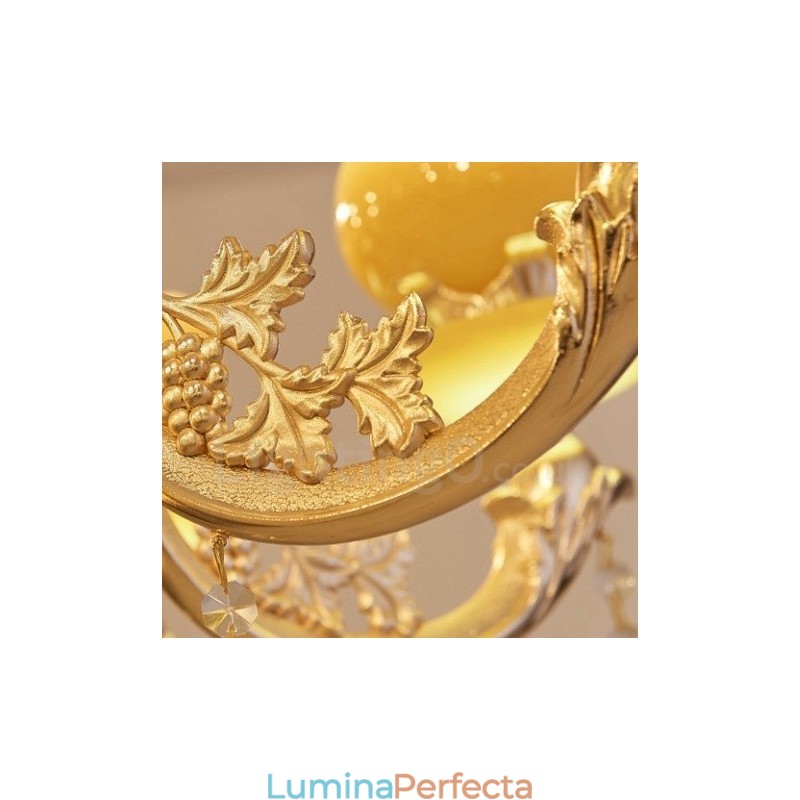Candelabru din metal tradițional clasic integrat cu 8 lumini