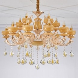 Candelabru din metal tradițional clasic integrat cu 15 lumini