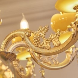 Candelabru din metal tradițional clasic integrat cu 15 lumini