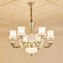 Candelabru de lux tradițional, clasic, integrat, din metal, cu 6 lumini