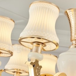 Candelabru de lux tradițional, clasic, integrat, din metal, cu 6 lumini
