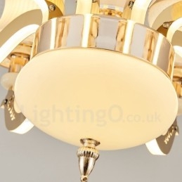 Candelabru de lux tradițional, clasic, integrat, din metal, cu 6 lumini