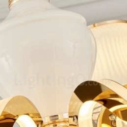 Candelabru de lux tradițional, clasic, integrat, din metal, cu 6 lumini