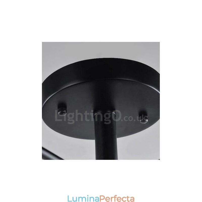 Candelabru integrat în stil mediteranean cu 6 lumini, cu abajur din sticlă