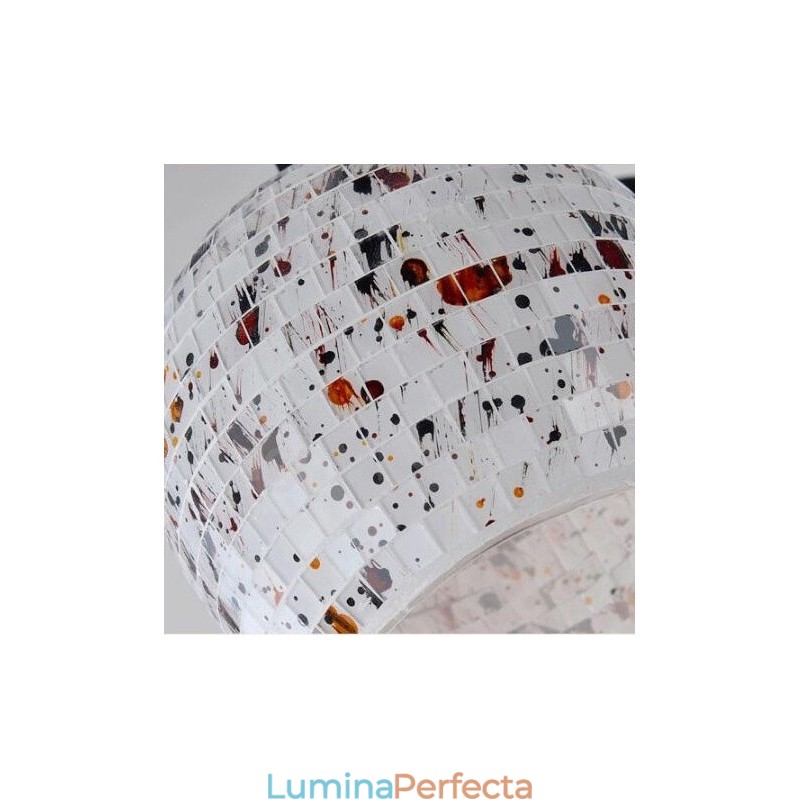 Candelabru integrat în stil mediteranean cu 6 lumini, cu abajur din sticlă