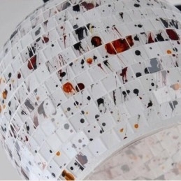 Candelabru integrat în stil mediteranean cu 7 lumini cu abajur din sticlă