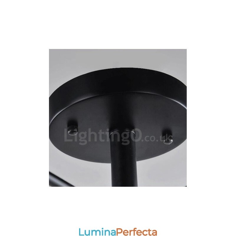 Candelabru integrat în stil mediteranean cu 8 lumini, cu abajur din sticlă