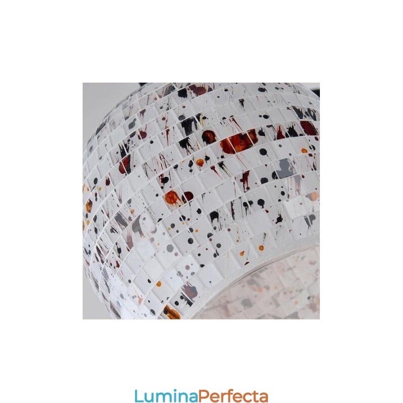 Candelabru integrat în stil mediteranean cu 8 lumini, cu abajur din sticlă
