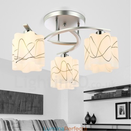 Candelabru integrat modern contemporan cu 3 lumini Candelabru integrat modern contemporan cu 3 lumini