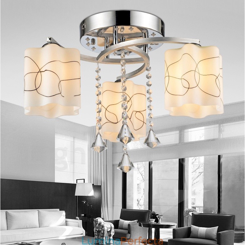 Candelabru integrat modern contemporan cu 3 lumini