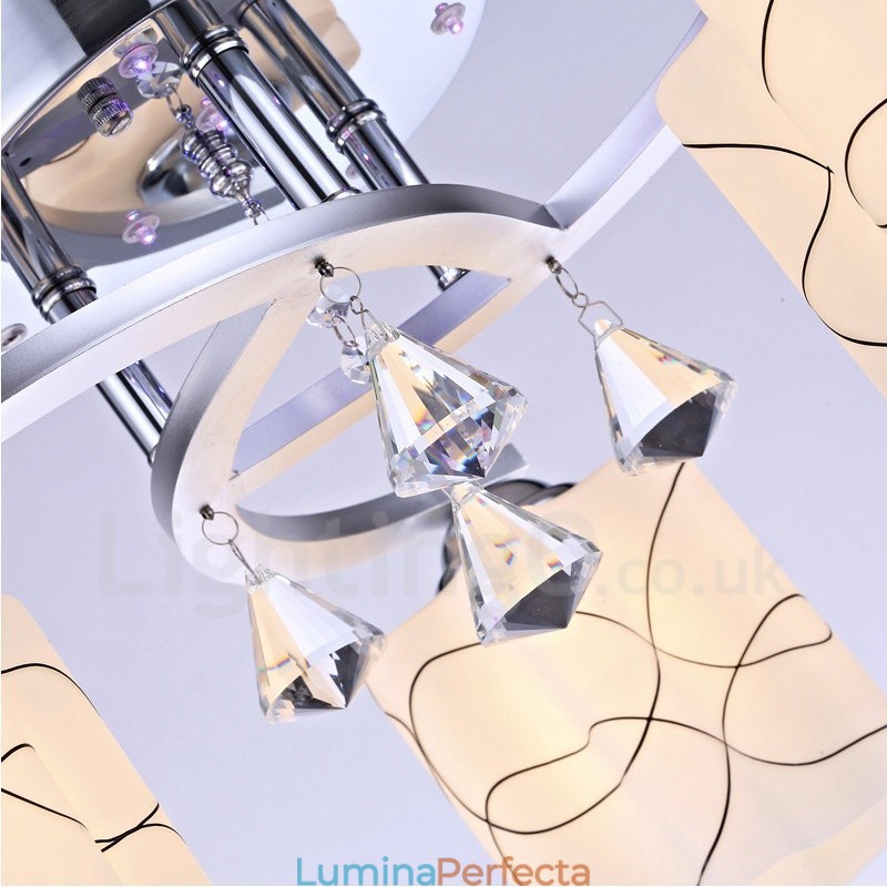 Candelabru integrat modern contemporan cu 3 lumini