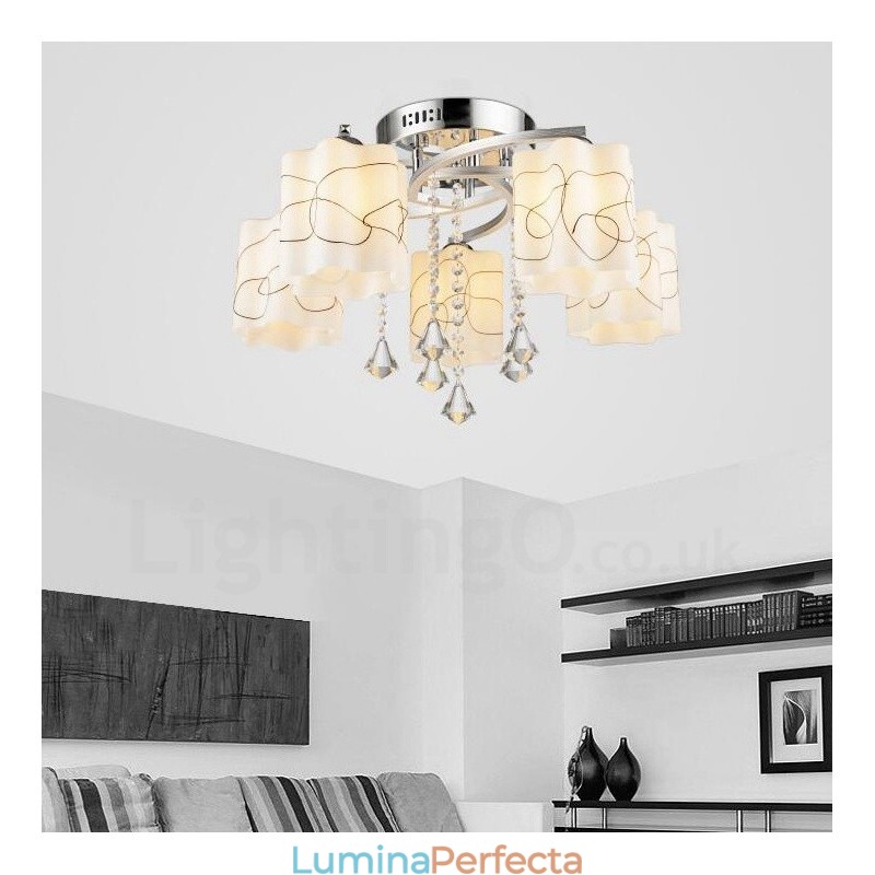 Candelabru integrat modern contemporan cu 5 lumini