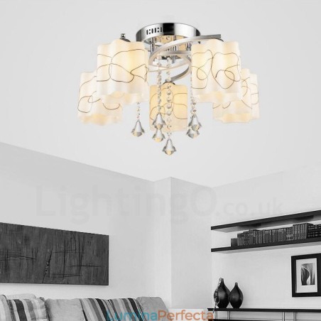 Candelabru integrat modern contemporan cu 5 lumini Candelabru integrat modern contemporan cu 5 lumini