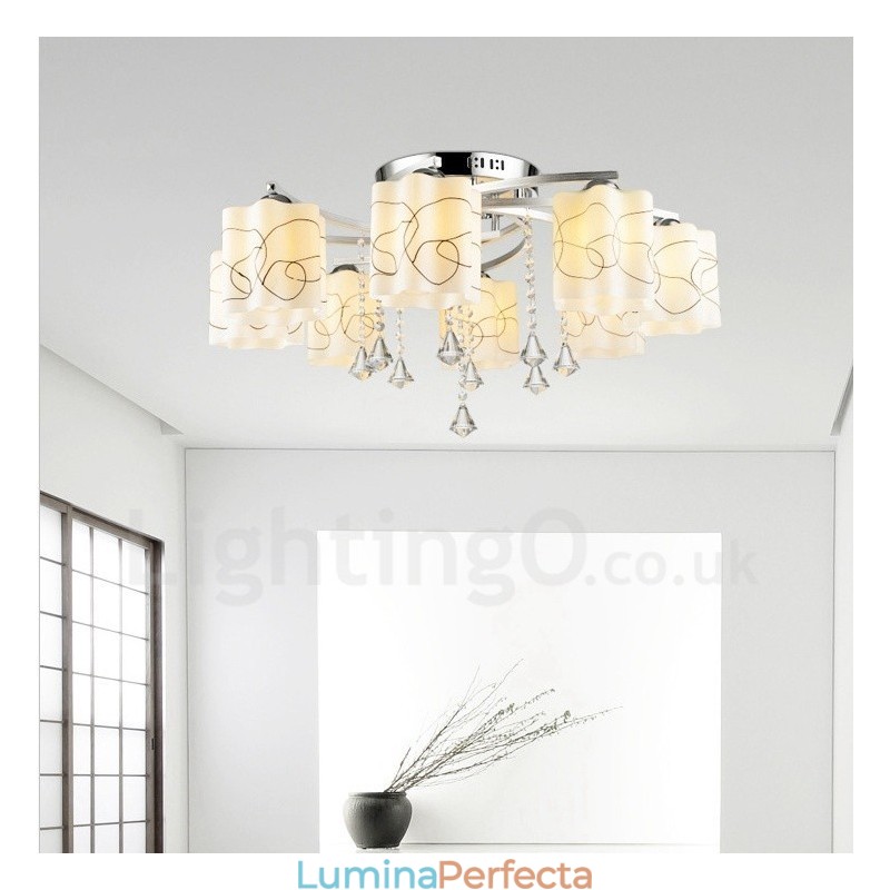 Candelabru integrat modern contemporan cu 8 lumini