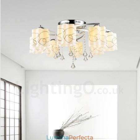 Candelabru integrat modern contemporan cu 8 lumini Candelabru integrat modern contemporan cu 8 lumini