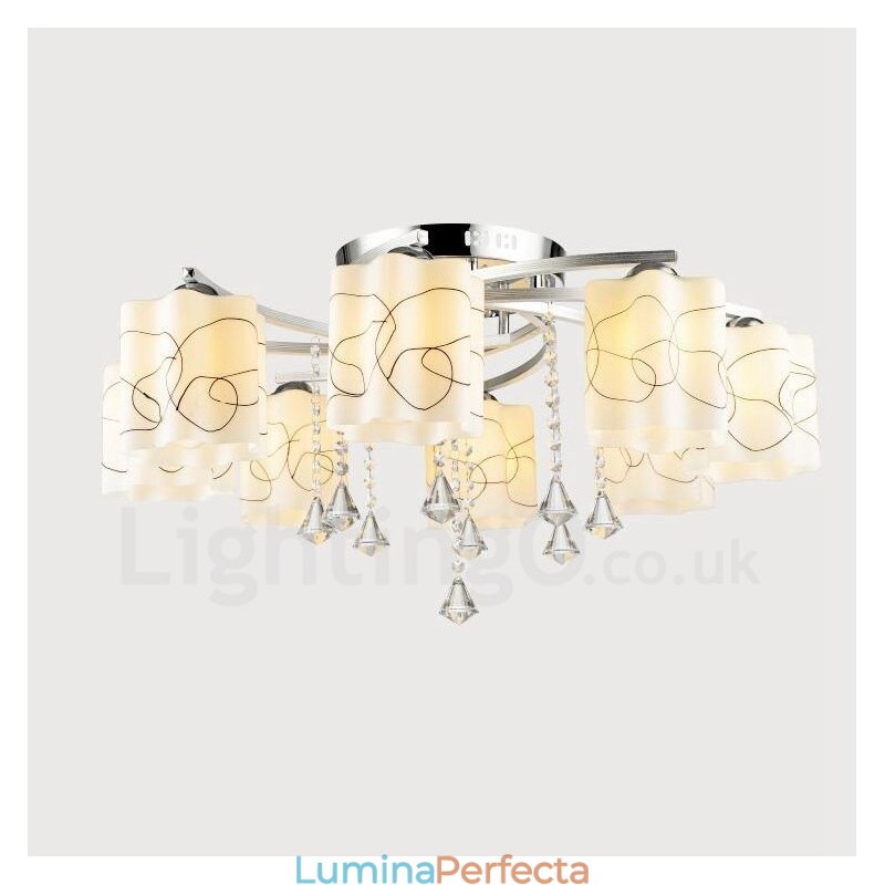 Candelabru integrat modern contemporan cu 8 lumini