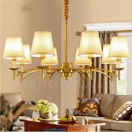 Candelabru metalic integrat Rustic Lodge cu 8 lumini Candelabru metalic integrat Rustic Lodge cu 8 lumini