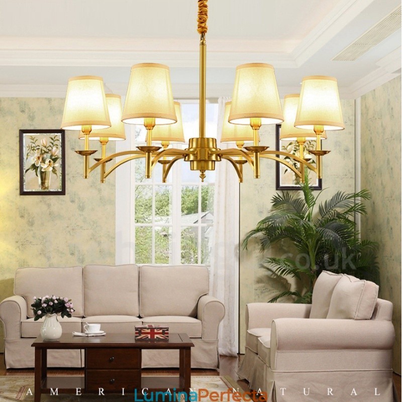 Candelabru metalic integrat Rustic Lodge cu 8 lumini